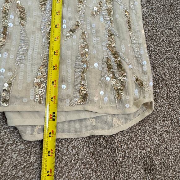 Mac Duggal NWT Women's 14 Sequined V Neck Flutter Sleeve Tea Length Dress 93591 - Picture 13 of 16